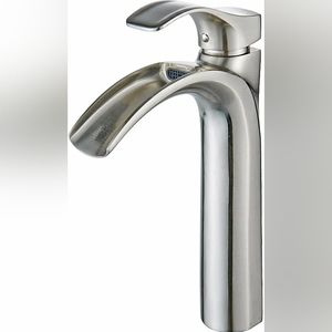 Yodel Faucet Modern Tall Widespread Brushed Nickel Single Handle Single Hole